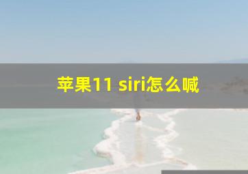 苹果11 siri怎么喊